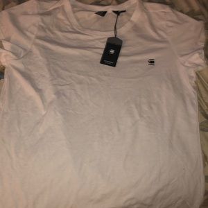 White g-star short sleeve shirt